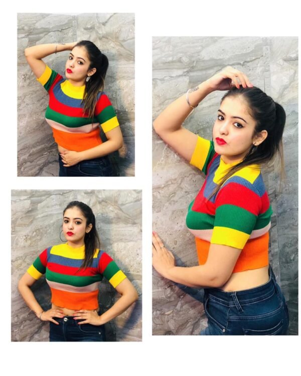 Women's Knitted Rainbow Top