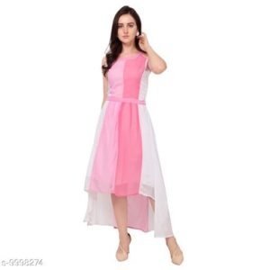 Latest women party wear pink dress