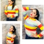 Rainbow knitted full sleeve top