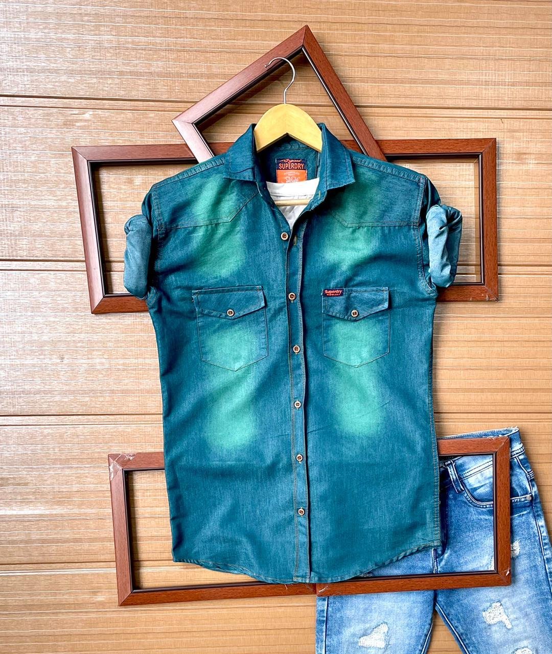 Bob Timberlake Denim Shirt Men M Chambray Western Long Sleeve Pearl Snap  Button | eBay