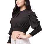 Puff Sleeve Crop Top For Women