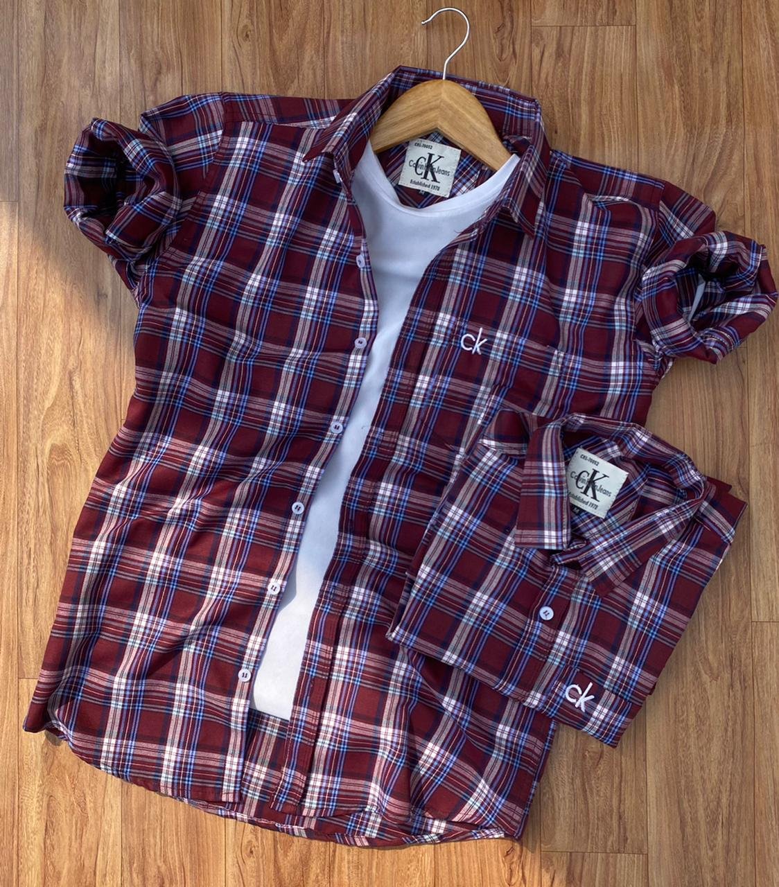 Men's Fashionable Cotton Check Shirt - Evilato