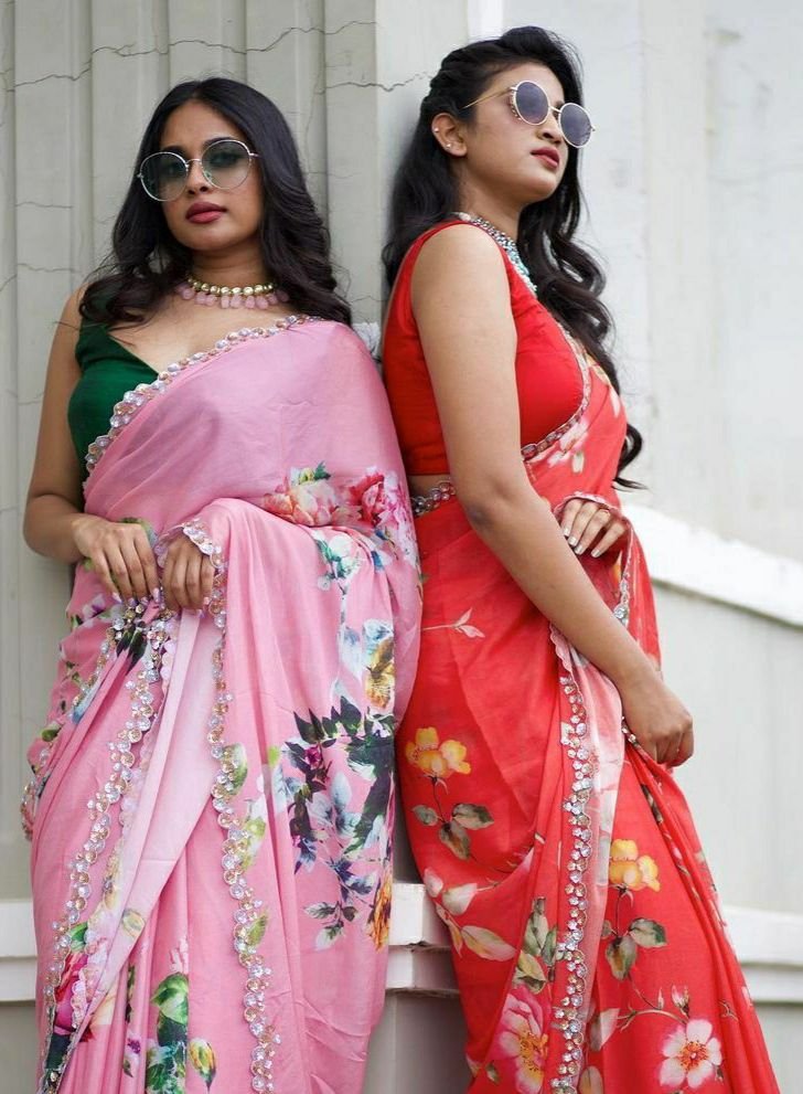 Western style Saree - Evilato Fashion Online Shopping