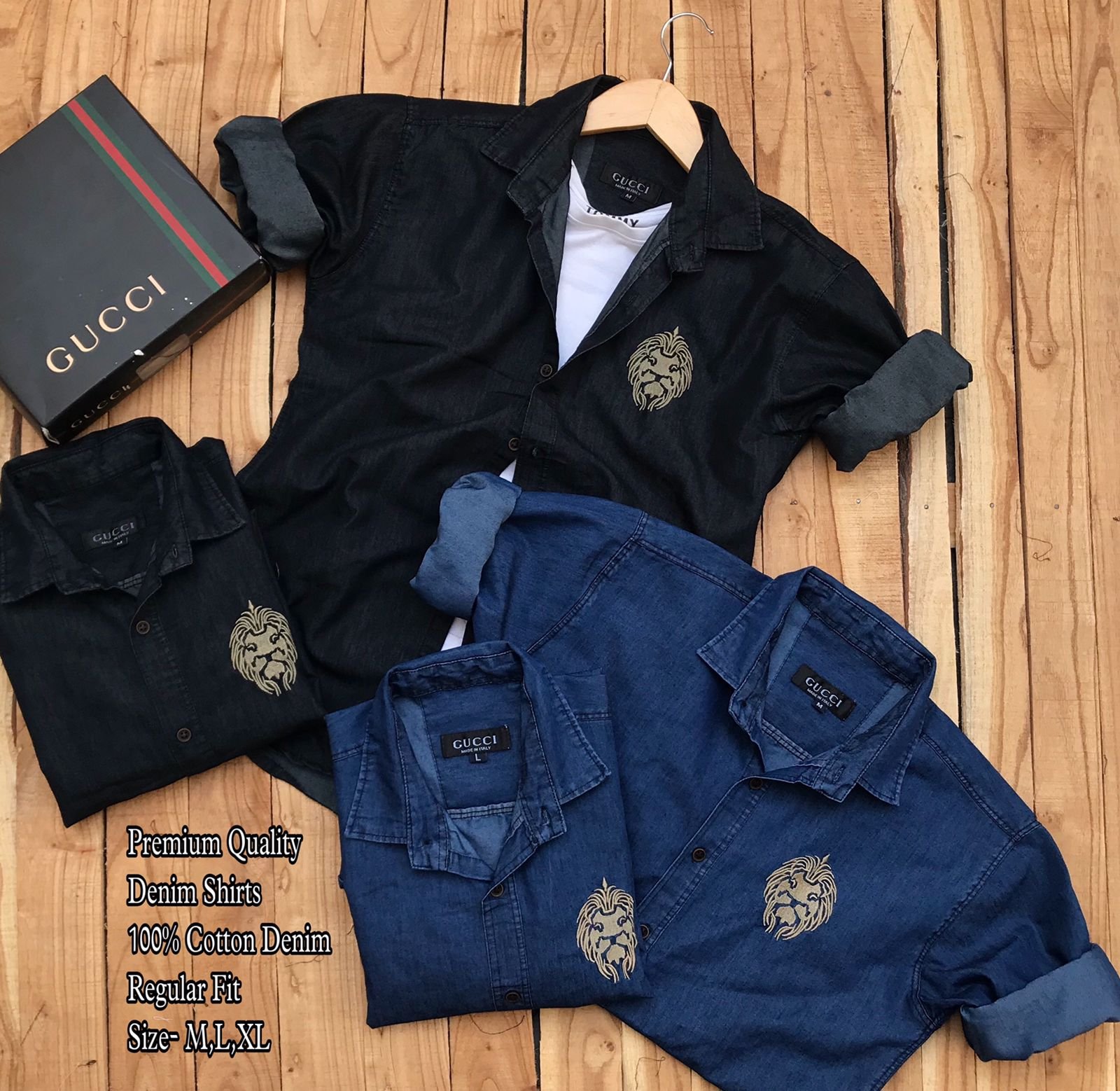 Men's branded full sleeve denim Shirt - Evilato collection of shirts