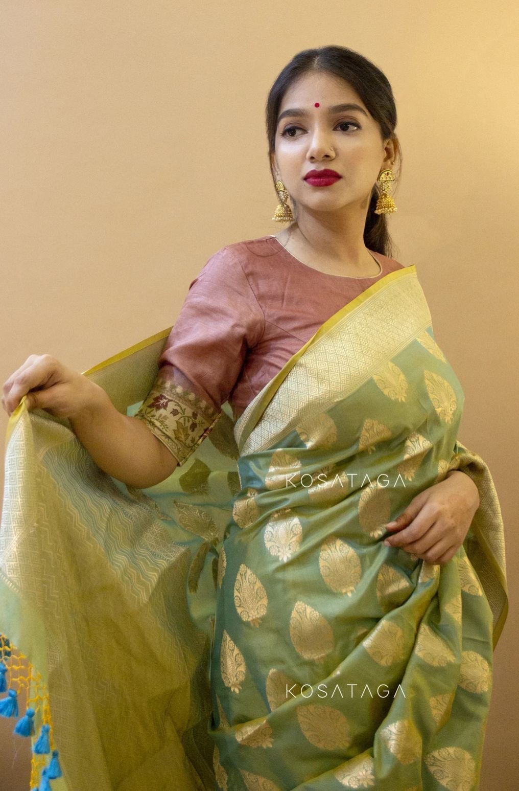 Yellow Silk Saree For Haldi Function - Evilato