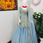 Full Embroidery Designer Blue Royal Lehenga