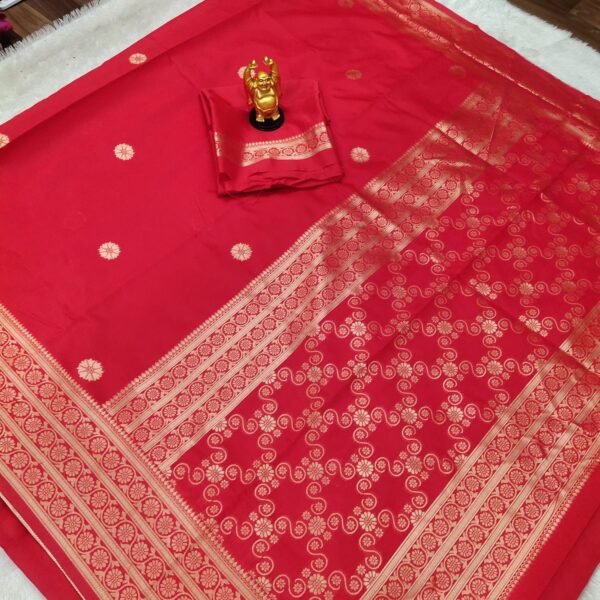 Lichi silk red saree for wedding