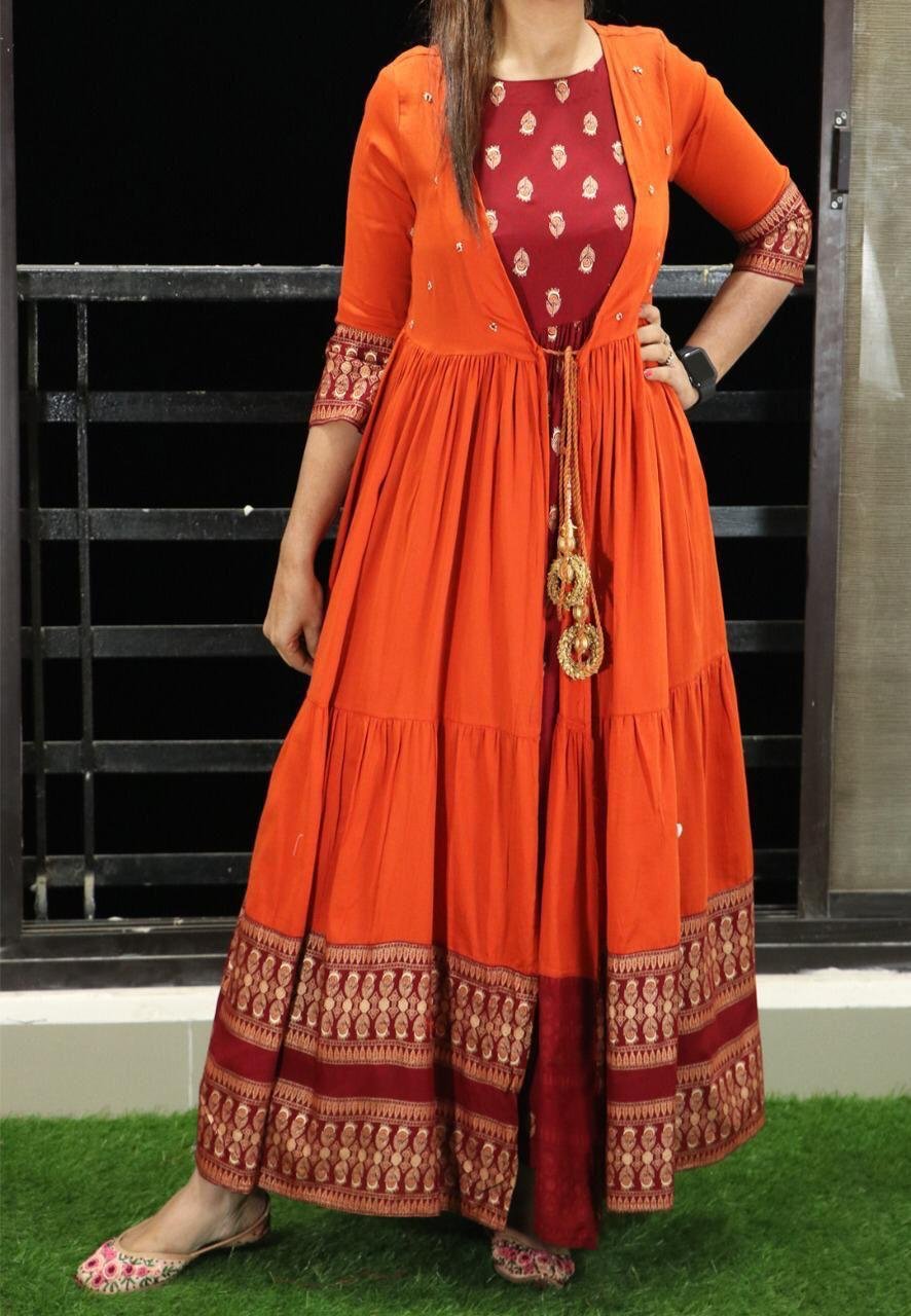 Shrug with long clearance kurti