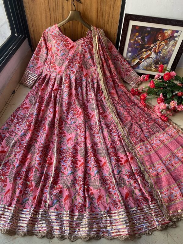 Anarkali gown with gotta dupatta