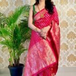 Hot Pink Banarsi Silk Saree