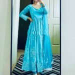 Party Wear Mirror Work Indian Gown