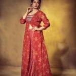 Beautiful Red Indo Western Dress With Shrug For wedding