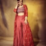 Beautiful Red Indo Western Dress With Shrug For wedding