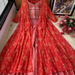 Beautiful Red Indo Western Dress With Shrug For wedding