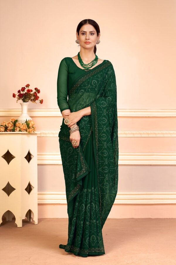 Fancy Heavy Sequin Party Wear Saree