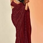Bollywood style party wear sequin saree