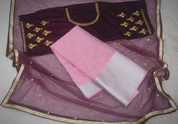 Pink Organza Designer Party Wear Lehenga