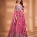 Designer Party Wear Pink Indian Gown