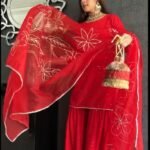 Super Stylish Red Sharar Suit For Wedding