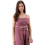 2 Piece Check Short Dress For Women