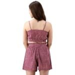 2 Piece Check Short Dress For Women