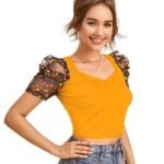 Puffed Sleeve Top For Women