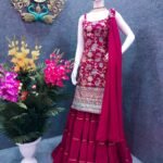 Red Latest Design Sharara Suit For Women