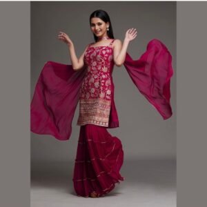 Red Latest Design Sharara Suit For Women
