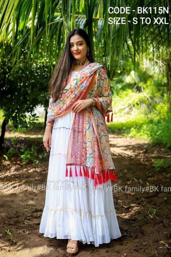 Beautiful White Traditional Indian Outfit For Function