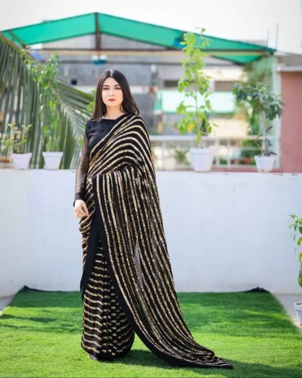 Modern Black Party Wear Saree