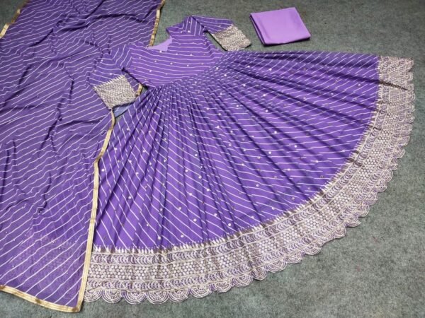 Full Embroidery Work Gown For Indian Function
