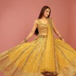 Beautiful Mirror Work Yellow Lehenga