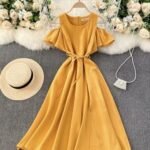 Latest One Piece Simple Women Dress