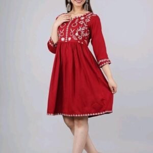 Traditional embroidery party wear short Dress