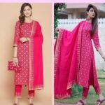 Hot pink Kurti Palazzo Set For Women