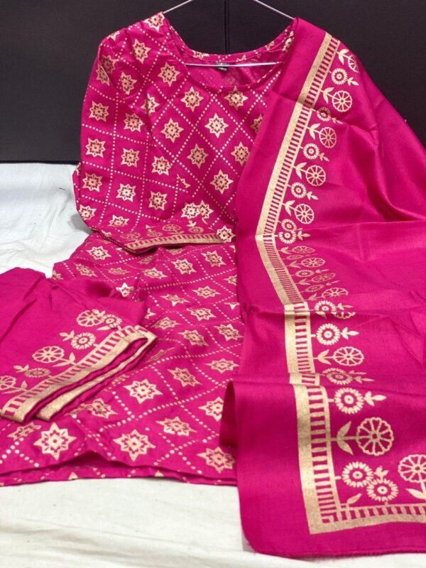 Hot pink Kurti Palazzo Set For Women