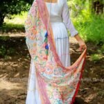 White Anarkali Gown With Dupatta