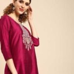 Party Wear Silk Kurti With Pant Set