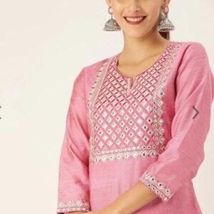 Baby Pink Party wear Kurti Pant set