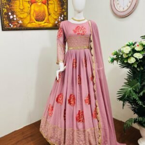 Indian Party Wear Gown With Dupatta set
