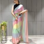 Colorful Fancy Party Wear Saree