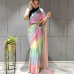 Colorful Fancy Party Wear Saree