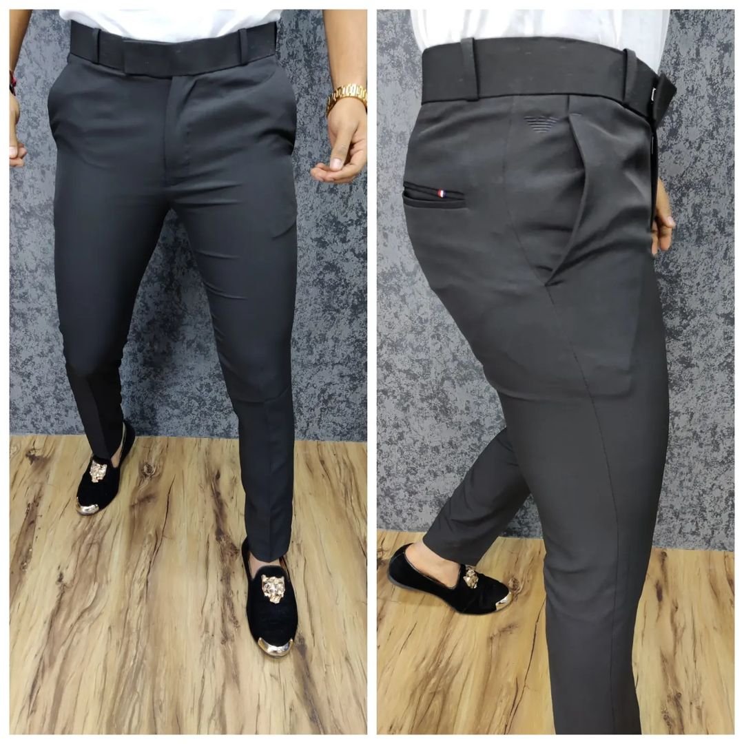 Mens Business Casual Plaid Pencil Pants Straight Slim Fit Office Trousers  Party | eBay