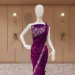 Party Wear Mirror Work Saree