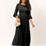 Crushed Part Wear Long Dress For Women