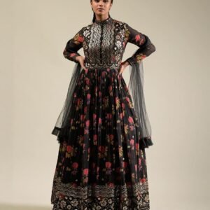 Beautiful Designer Printed Indian Gown For Wedding