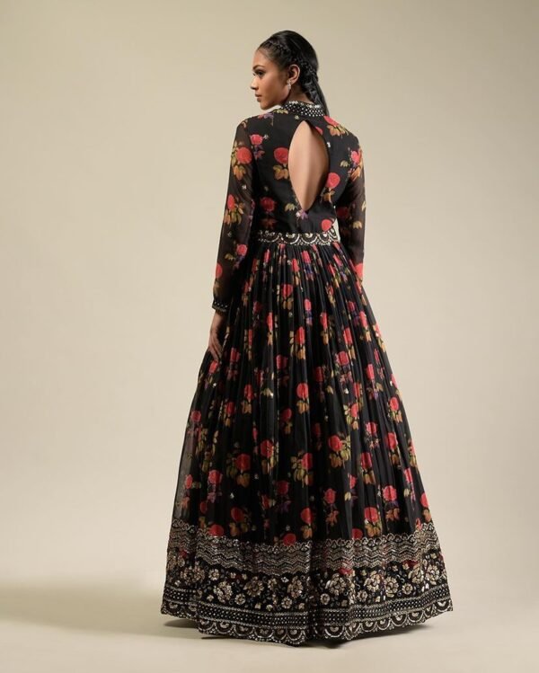 Beautiful Designer Printed Indian Gown For Wedding