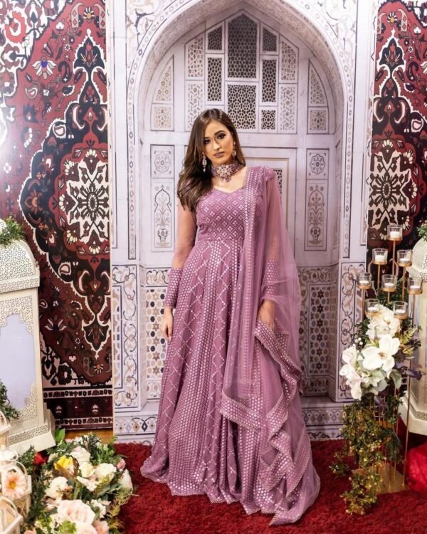 Beautiful Pink Gown With Dupatta