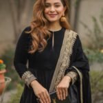 Beautiful Black Suit With Golden Boarder For Eid