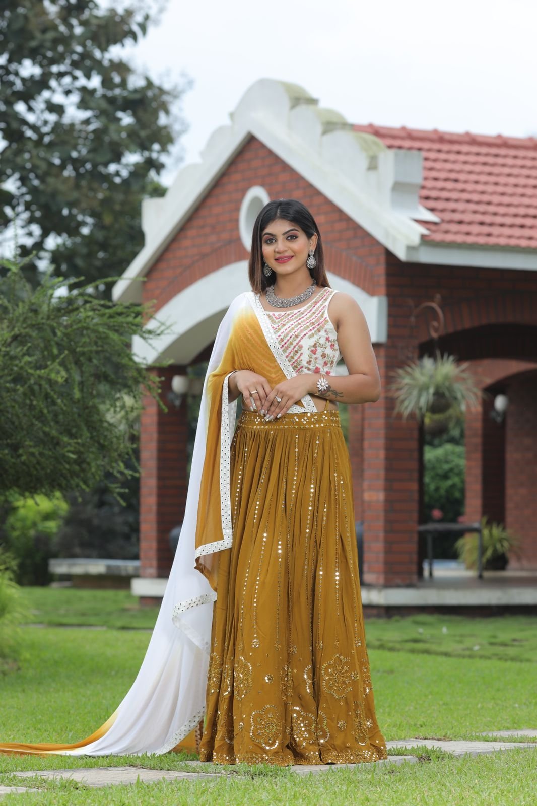 Beautiful Haldi Outfit For Indian Bride - Evilato Online Shopping